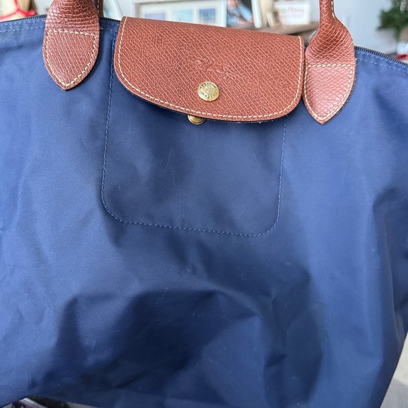 Longchamp Classic Blue and Brown Tote Size M - Picture 8 of 9